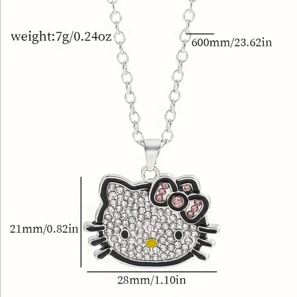 Hello Kitty Charm Pendant Crystal Necklace, New in Package - Picture 5 of 6